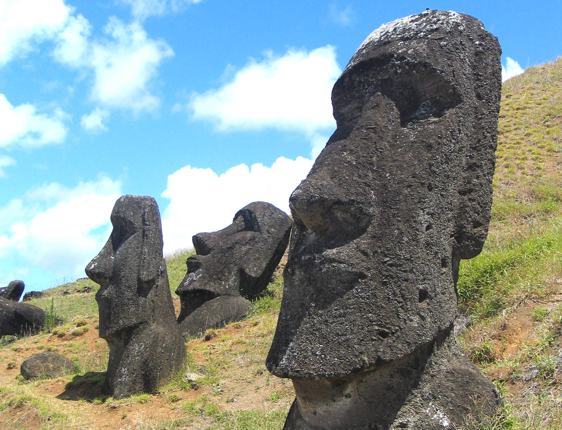 Easter Island heads, Rapa Nu, Polynesian Pacific Ocean